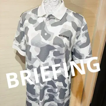BRIEFING 브리핑 카모플라주 피케 셔츠 카모플라쥬 B 로고 BG