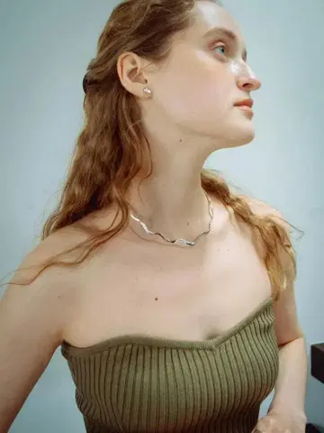 sykia Sinuous Wave Choker 실버 sahara