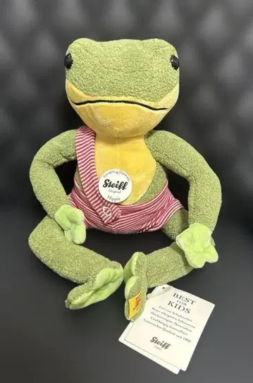 레어 Steiff Hippie 히피 프로그 개구리 봉제 인형