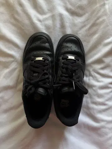 [ air force ] 블랙 가죽 스니커즈