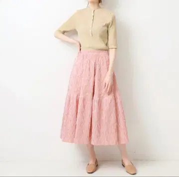 이에나 롱 플레어 스커트 36 W66 핑크 계열 봄/여름 DMW