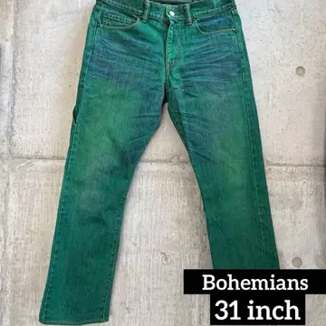 [초기] Bohemians 컬러 데님 그린 31inch 보헤미안즈