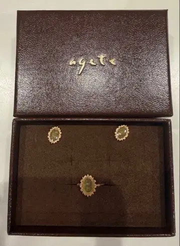 agete 아가트 반지와 귀걸이 세트 K10