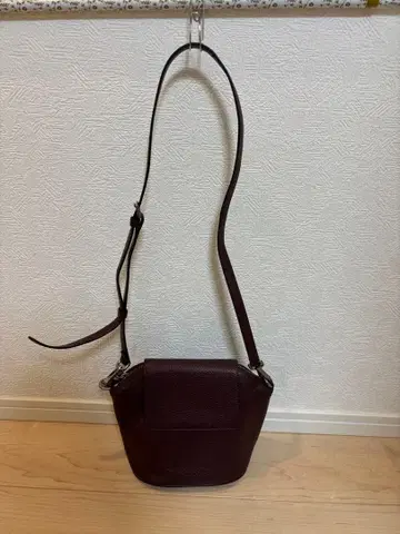 ECCO 버건디 가죽 숄더백
