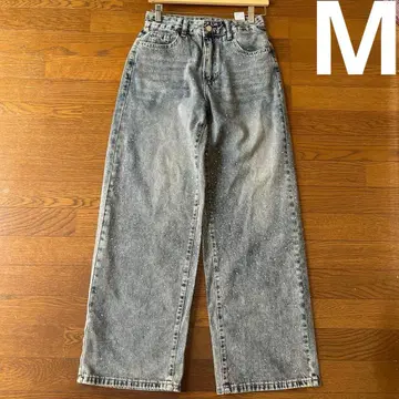 압도적! 전체 면 반짝이 스톤 데님 배기 M 사이즈
