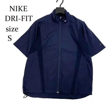 NIKE 나이키 DRI-FIT 반팔 나일론 자켓 S 네이비 메쉬 절개