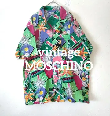vintage MOSCHINO 모스키노 반팔 셔츠 올 패턴 셔츠 아카이브