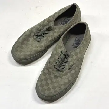 VANS 오센틱 체커보드 올리브 그린 신발 스니커즈