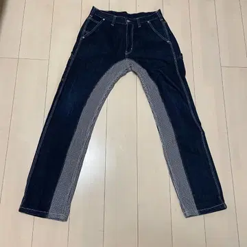 코지마 데님 몽키 콤보 W34 인디고 히코리 페인터 팬츠