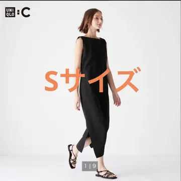 유니클로 c 크레이프 저지 원피스 블랙 S