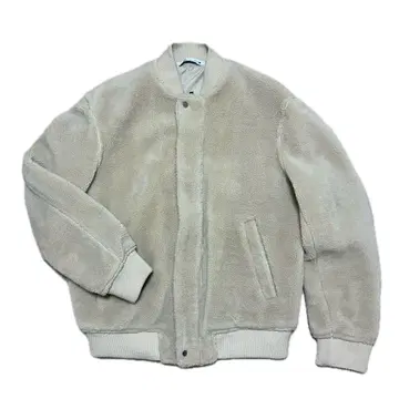 ZARA 베이지 페이크 보아 봄버 자켓 플리스