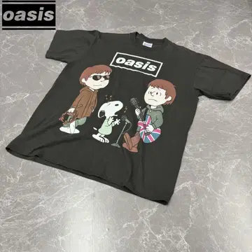 oasis 애니메이션 캐릭터 T셔츠 블랙 hanes 오아시스