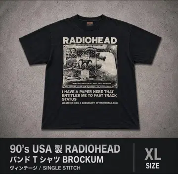 90s USA제 RADIOHEAD BROCKUM XL 싱글 스티치