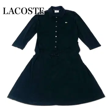 [컨디션 최상] LACOSTE 블랙 피케 셔츠 원피스 블랙 L(40)