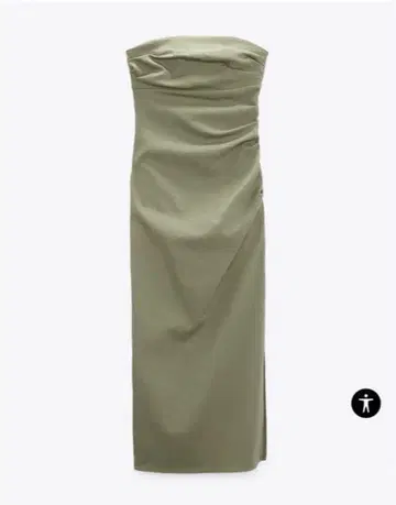 ZARA 베어탑 롱 원피스 XS 올리브 그린 [새상품급]
