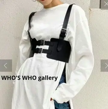 WHO'S WHO gallery 코르셋풍 벨트 와이드 하네스 블랙