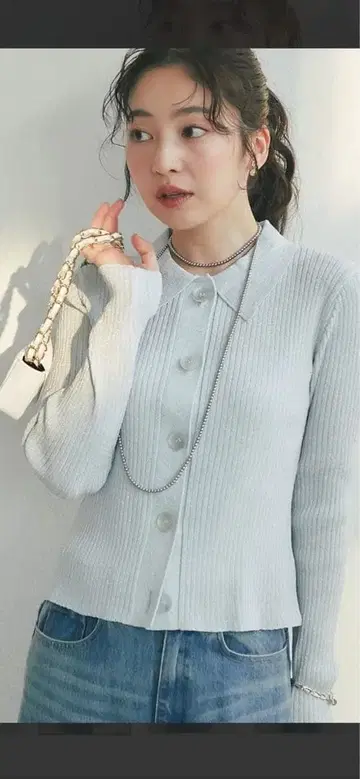 [ 라부티크 봉봉 ] 라메 리브 폴로 카라 가디건