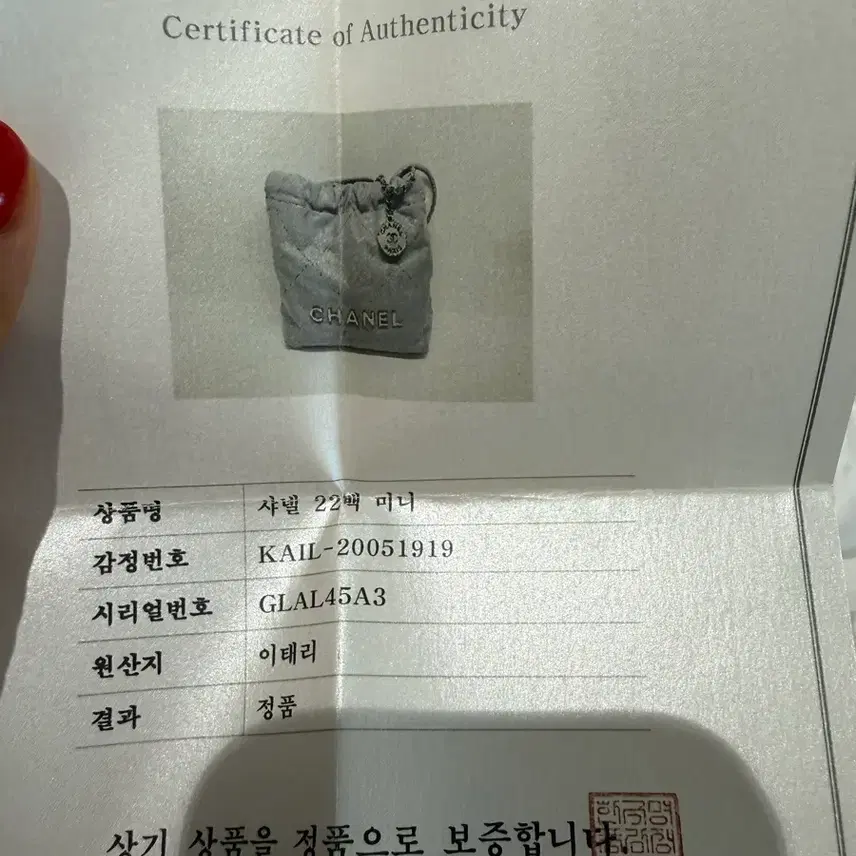 샤넬 22백 미니 그레이 은장 (한정컬러) 내장칩버전 사진 6