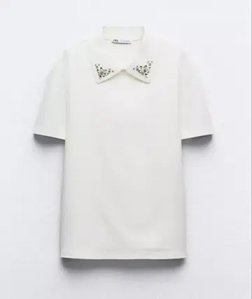ZARA 큐빅 폴로 칼라 T셔츠