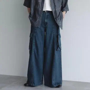 epnok 배기 와이드 카고 플레어 데님 M