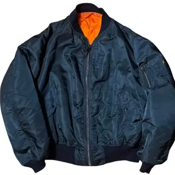 희소 XXL 90s USA제 ALPHA MA-1 플라이트 자켓 네이비
