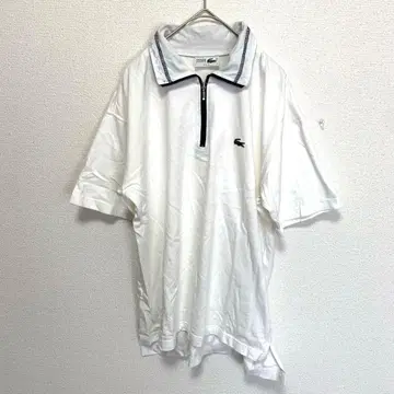 CHEMISE LACOSTE 하프 지퍼 반팔 피케 셔츠 화이트 3