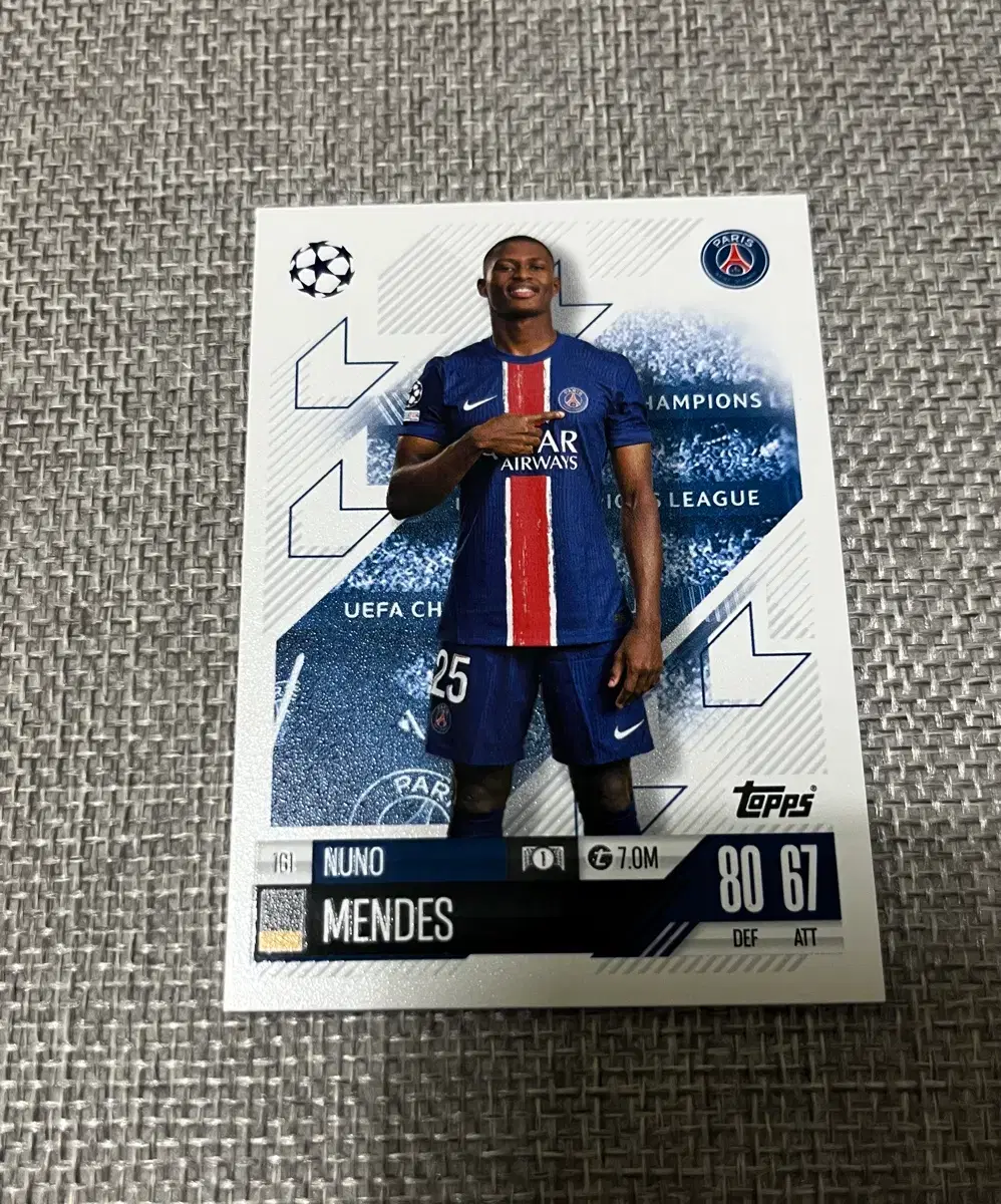 탑스 축구카드 PSG 누누 멘데스