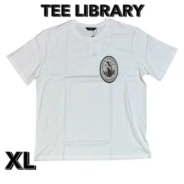남성용 한국 브랜드 티 라이브러리 T셔츠 반팔 프린트 화이트 XL