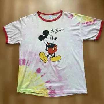 VTG 80s Mickey Ringer Tie Dye T-Shirt L