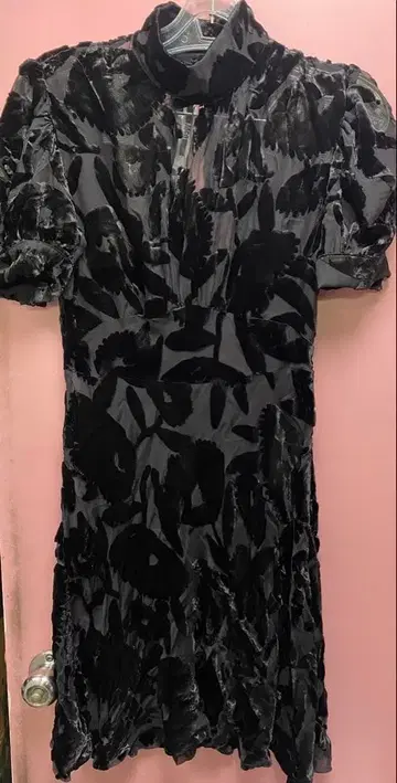 McQ Alexander McQueen 벨벳 펄 블랙 원피스