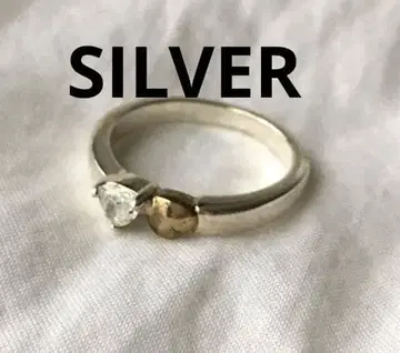 빈티지 더블 하트 실버 반지 SILVER 지르코니아