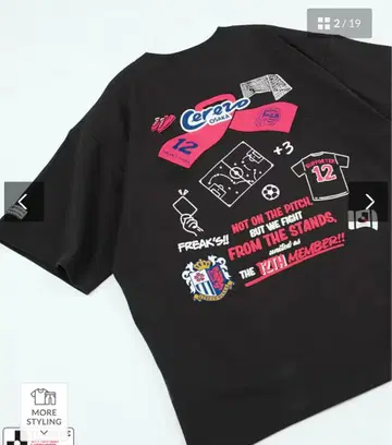 J리그 x 프릭스스토어 SLEEVE TEE 세레소 오사카 블랙 S