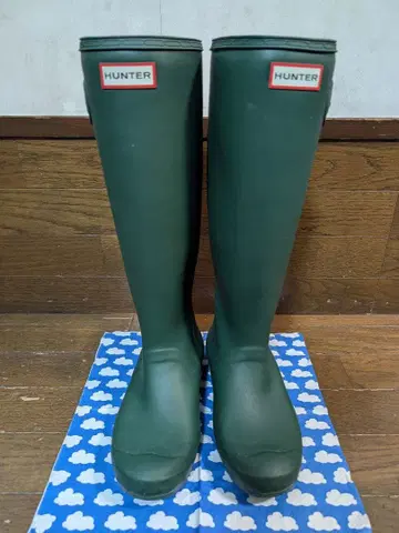 HUNTER 그린 장화 버클 포함 25cm