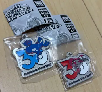포켓몬 30주년 기념 메탈 참 카이오거 그란돈 2개 세트