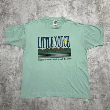 90s USA제 걸스카우트 빈티지 T셔츠 민트 그린 XL