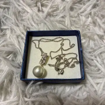 유리 진주 싱글 볼 목걸이 축하 행사나 정장에 실버 펜던트