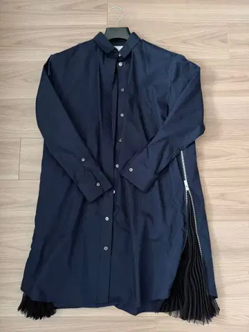 Sacai 사카이 네이비 긴팔 셔츠 원피스 size 2