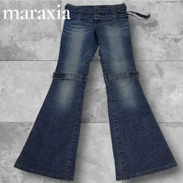 maraxia 마라키아 벨트 기믹 플레어 데님 헤이세이 갸루 Y2K