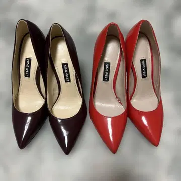 새상품급 NINEWEST 스틸레토 펌프스 힐 높이 10cm 2켤레 세트