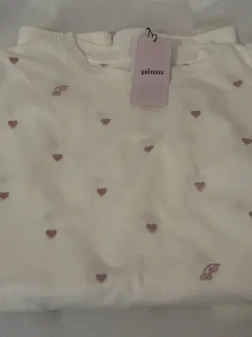 pium 하트 무늬 T셔츠 사이즈 F