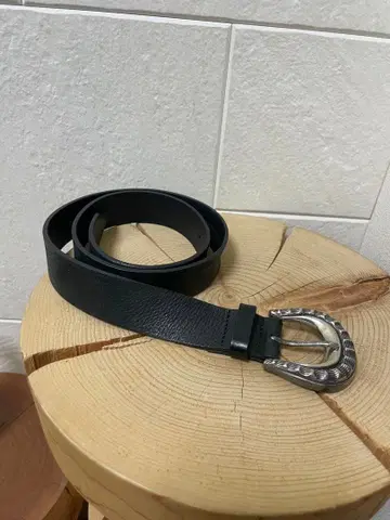 메종 보아네 가죽 벨트 실버 버클