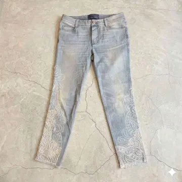 에르마노 쉘비노 레이스 자수 데님 팬츠 청바지 여성용
