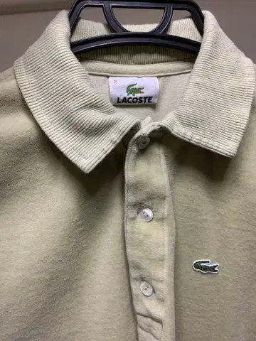 LACOSTE 라이트 그린 피케 셔츠 벨로아 파일