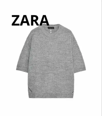 미사용 새상품 ZARA 오버 사이즈 숏 슬리브 니트 저지