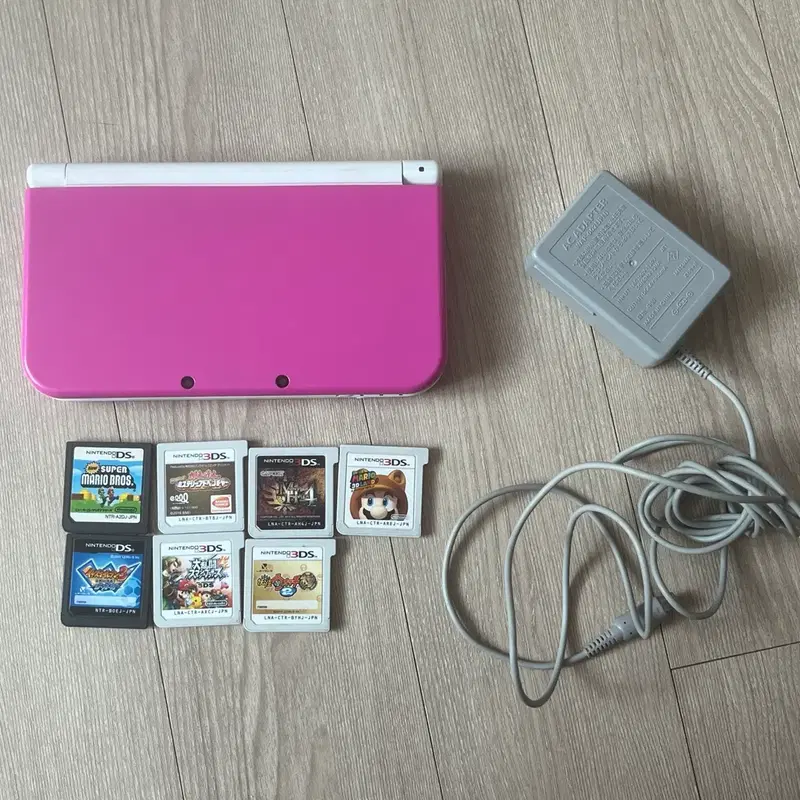 닌텐도 new 3ds LL XL 핑크색 일판 일본판 뉴큰다수 + 닌텐도칩