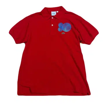 LACOSTE 80주년 한정판 모델 레드 반팔 피케 셔츠 사이즈 4