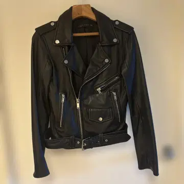 ZARA WOMAN 블랙 가죽 라이더 자켓