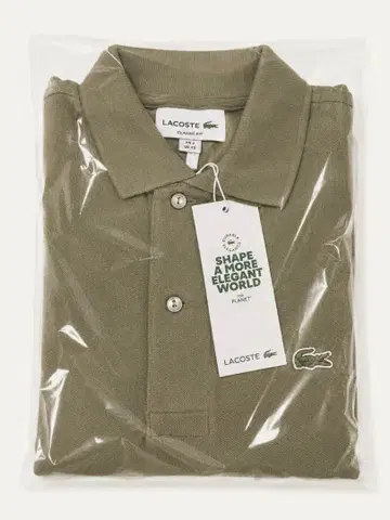 LACOSTE 클래식 핏 피케 셔츠 US XS 올리브 그린