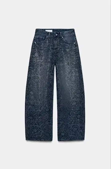 ZARA TRF BAGGY 큐빅 데님 팬츠 EU32
