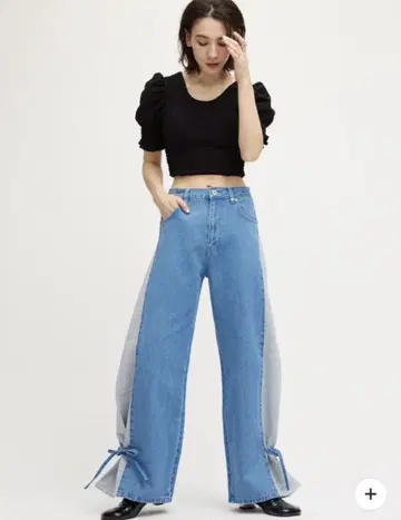 SIDE SWITCH 2WAY RIBBON DENIM PANTS